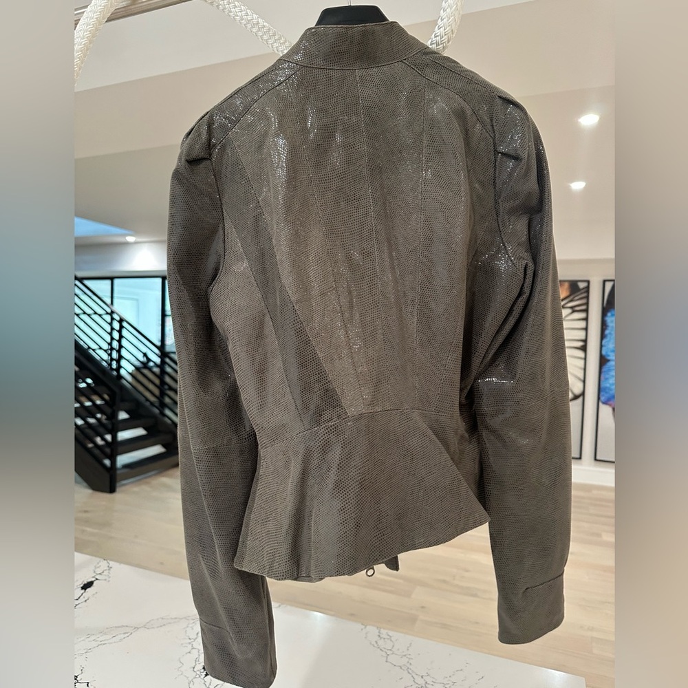 Reiss 1971 Leather Jacket (Brown) size UK 10/US6 - Picture 6 of 16